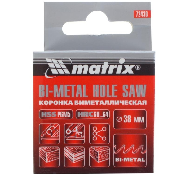 Коронка для металла Matrix Bi-Metall D38 мм